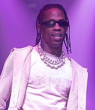 Travis Scott, seen here performing in Miami in July, announced his first tour two years after the Astroworld tragedy.
Mandatory Credit:	Alexander Tamargo/Getty Images/FILE