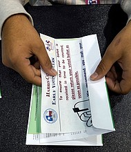 The election administrator’s office in Texas’ most populous county – Harris County, which is home to Houston – has been dismantled to comply with a new state law passed by Republican legislators that officially takes effect Friday.
Mandatory Credit:	David J. Phillip/AP