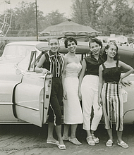 Four young women standing beside a convertible automobile, ca. 1958. - Courtesy WANN Radio Station Records, Archives Center, National Museum of American History, Smithsonian Institute