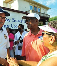 U.S. Rep. Bobby Scott greets attendees Monday at his annual Labor Day cookout.