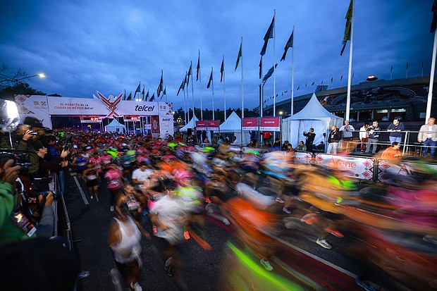 Runners start the 2023 Mexico City Marathon on August 27 in Mexico City. The organizers of the Mexico City Marathon are investigating reports of “unsportsmanlike conduct” at August’s race following reports of cheating at the event.
Mandatory Credit:	Hector Vivas/Getty Images