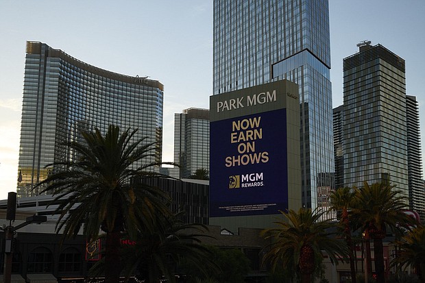 The Park MGM hotel and casino in Las Vegas, Nevada, US, is seen here on July 28. MGM Resorts has shut down some of its systems as a result of a “cybersecurity issue.”
Mandatory Credit:	Bridget Bennett/Bloomberg/Getty Images