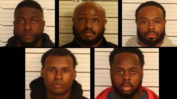 Five Memphis police officers involved in the deadly police beating of Tyre Nichols have been indicted by a federal grand jury, according to court filings. From top left, Emmitt Martin III, Desmond Mills Jr., Demetrius Haley are pictured.From bottom left, Justin Smith and Tadarrius Bean are pictured.
Mandatory Credit:	Shelby County Criminal Justice System