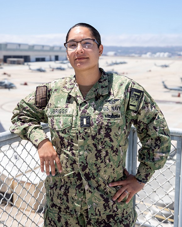 Ensign Sabrina Briggs, a native of Houston, Texas, supports versatile missions while serving at Helicopter Sea Combat Squadron (HSC) 3.