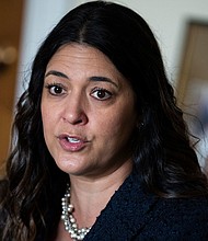 Rep. Stephanie Bice is interviewed by CQ-Roll Call in her Rayburn Building office on Wednesday, March 22.
Mandatory Credit:	Tom Williams/CQ-Roll Call/Getty Images