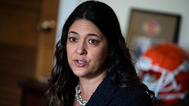 Rep. Stephanie Bice is interviewed by CQ-Roll Call in her Rayburn Building office on Wednesday, March 22.
Mandatory Credit:	Tom Williams/CQ-Roll Call/Getty Images
