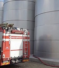 The incident occurred at the Ca'di Rajo winery in Treviso, northern Italy.
Mandatory Credit:	Courtesy Italy Fire Brigade