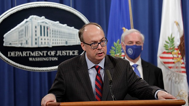 Jeffrey Clark, then a Justice Department official, speaks in October 2020.
Mandatory Credit:	Yuri Gripas/Pool/Getty Images