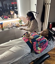 During the Flora & Noor and Pear Nova Self Care Awareness Month event women were able to get facials. PHOTO PROVIDED BY FLORA & NOOR.