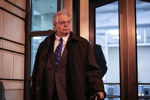 Thomas Caldwell, a defendant charged with seditious conspiracy in his connection to the January 6 insurrection at the U.S. Capitol, leaves a courthouse on November 29, 2022, in Washington.
Mandatory Credit:	Drew Angerer/Getty Images/File