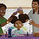 Angela Young, Zuri Young Love, Stephen Love are pictured from the film Hair Love.
Mandatory Credit:	Max/Sony Pictures Animation