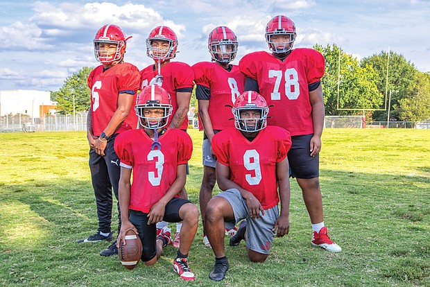 The TJ Vikings have dominated the scoreboard with 1,158 yards of total offense (638 rushing, 520 passing). Up next will be a 7 p.m. kickoff Friday night against John Marshall at Virginia Union University’s Hovey Field. Members of the team include, top from left, Carmell McCloud, Isaiah King, Torel Clark and Timarion Venable; front from left, Rashaud Cherry and DaShawn Stovall.