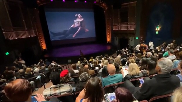 An audience at the Brava Theater in San Francisco, California for a viewing of the short film "Flower" starring Misty Copeland.
Mandatory Credit:	KPIX