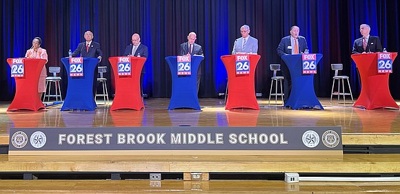 As the November 7th mayoral election approaches, seven candidates gathered on stage at Forest Brook Middle School in northeast Houston …