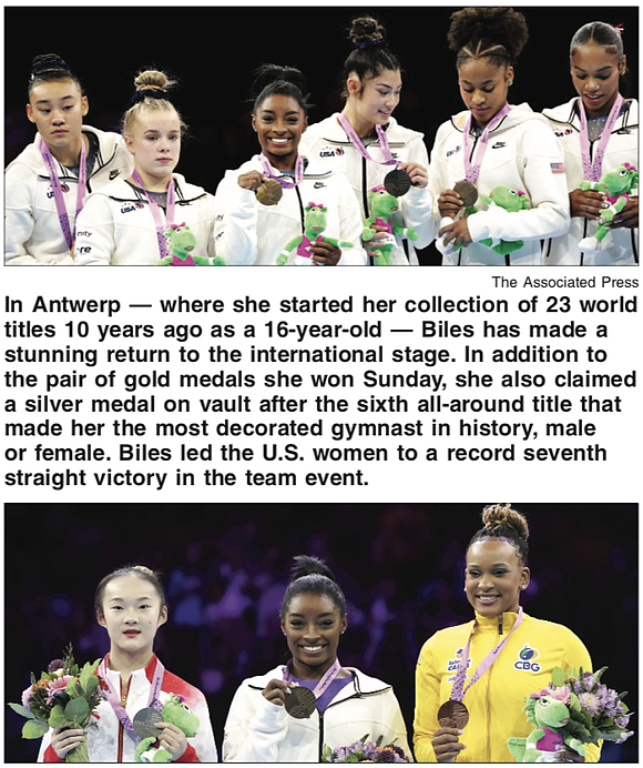 Simone Biles was not too worried about the medal count, or the color of the medals, at the gymnastics world …
