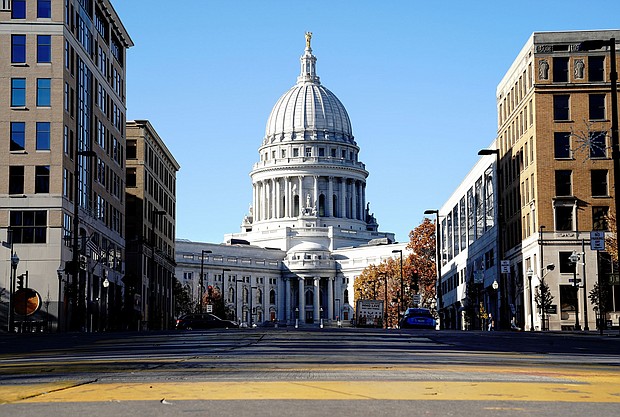A view of the Wisconsin State Capitol the day after the 2020 presidential election in downtown Madison, Wisconsin.
Mandatory Credit:	Bing Guan/Reuters/FILE