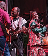 Baba Commandant & the Mandingo Band is led by the charismatic, enigmatic singer Baba Commandant (aka, Mamadou Sanou), an activist for traditional Mandinka music. Baba growls, whispers, and chants his way through the group’s repertoire while playing sparkling guitar and the n’goni’s gutbucket funk. Fans loved it.