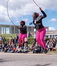 The Greenbelt S.I.T.Y. Stars-Precision jump rope team was among several of the featured acts during the 19th Richmond Folk Festival on Brown’s Island.