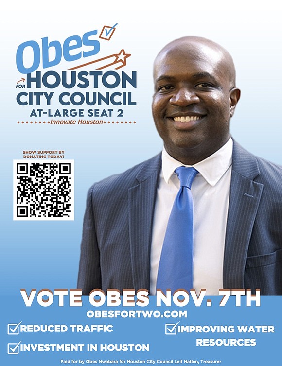 Candidate Obes Nwabara presents a clear vision to enhance sustainability, efficiency, and affordability in Houston's water system, focusing on modernization, …
