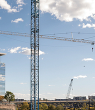 The skyline around Richmond’s Downtown riverfront area is peppered with cranes as CoStar Group continues construction of its $460 million expansion in Richmond.