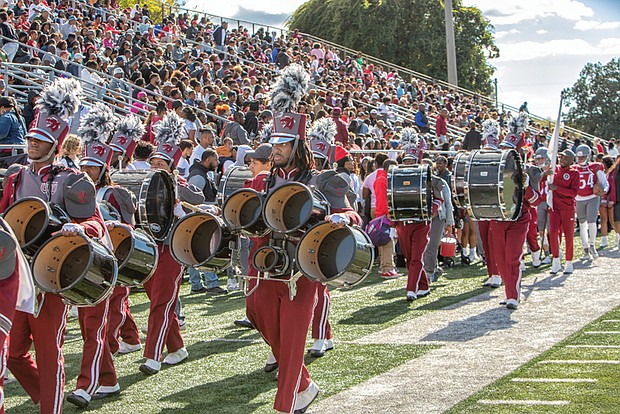 Virginia Union University’s alumni, students, faculty and friends celebrate their homecoming win over Lincoln University 57-0 on Oct. 21 at Hovey Field.