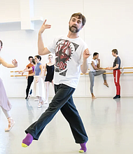 Welch rehearses dancers in the ballet Sylvia. Photo by Amitava Sarkar, courtesy of Houston Ballet.