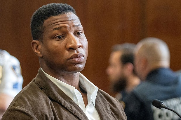 Actor Jonathan Majors appears on assault and harassment charges in New York State Supreme Court in New York City on June 20.
Mandatory Credit:	Steven Hirsch/Pool/Reuters