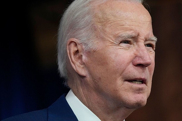 President Joe Biden speaks during an event on the economy, from the South Court Auditorium of the Eisenhower Executive Office Building on the White House complex, Monday, Oct. 23, 2023.
Mandatory Credit:	Jacquelyn Martin/AP