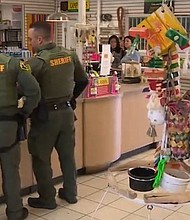 Orange County deputies are searching for the balding thief who stole an exotic gray bird from Omar's Exotic Birds.
Mandatory Credit:	KCAL