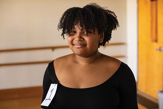 Jasmine Norrell looks content after auditioning for the City Dance Theatre on Nov. 4.