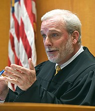Judge William Clark presides over a hearing in Bridgeport Superior Court in Bridgeport, Connecticut on September 25.
Mandatory Credit:	Ned Gerard/Pool/Hearst Connecticut Media/AP