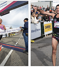 Adam George, right, of Washington, D.C., took first place in the 2023 Allianz Partners Richmond Marathon, finishing ahead of Roland Hakes of Irmo, S.C,. and Robert Mazzanti of Richmond. Mr.
George finished in a time of 2:24:18, while Mr. Hakes came in at 2:28:37, followed by Mr. Mazzanti in 2:29:44.
Bethany Sachtleben, above, was the first female to cross the finish line, followed by Ave Grosenheider and Rebecca McGavin. Sachtleben, of Broomfield, Co., finished in a time of 2:40:26, followed by Ms. Grosenheider, of Richmond, in 2:47:51, and McGavin, of Durham, N.C., in 2:51:20.
The 2024 Allianz Partners Richmond Marathon is scheduled for Saturday, Nov. 16. A special $85 marathon entry fee, $75 half marathon entry fee, and $30 8k entry fee is available starting Sunday, Nov. 12, at 12 p.m. 
continuing through Thursday, Nov. 16. For more information and and full results, please visit www.richmondmarathon.org.