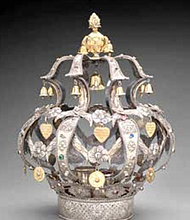 Polish, Torah Crown, late 18th–early 19th century, silver, silver-gilt, and paste stones, the Museum of Fine Arts, Houston, Museum purchase funded by the Toomim-Robinson Family.