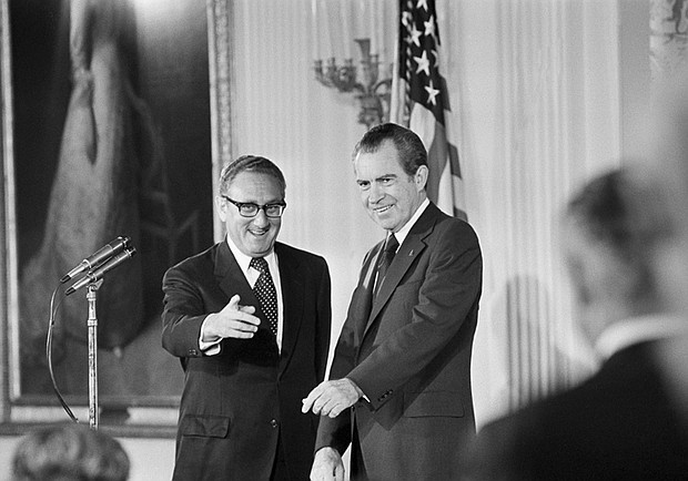 Henry Kissinger, who died Nov. 29 at 100, was one of America’s most powerful diplomats. During his years serving under Presidents Richard Nixon, pictured in photo, and Gerald Ford, he shaped the country’s foreign policy in ways that led to breakthroughs, including normalizing U.S.-China relations and advancing detente with the Soviet Union.