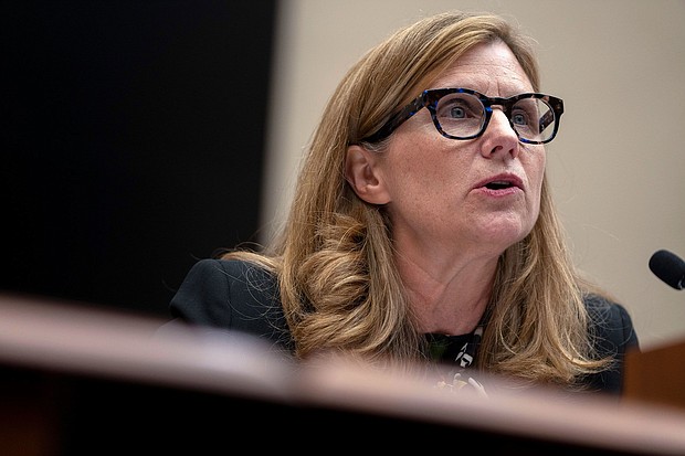 University of Pennsylvania President Liz Magill reads her opening statement during a hearing of the House Committee on Education on Capitol Hill on December 5 in Washington, DC.
Mandatory Credit:	Mark Schiefelbein/AP
Dateline:	WASHINGTON, DC, December 5, 2023