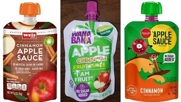 Certain apple puree and applesauce products from three brands have been recalled: WanaBana, Schnucks and Weis.
Mandatory Credit:	Food and Drug Administration