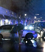 Members of the US Secret Service rush to a car after it hit a motorcade SUV as President Joe Biden was leaving his campaign headquarters in Wilmington, Delaware, on December 17.
Mandatory Credit:	Andrew Caballero-Reynolds/AFP/Getty Images
