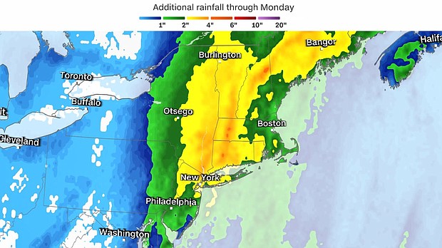 An intense storm system moving up the East Coast is bringing miserable downpours and gusty winds.
Mandatory Credit:	CNN Weather