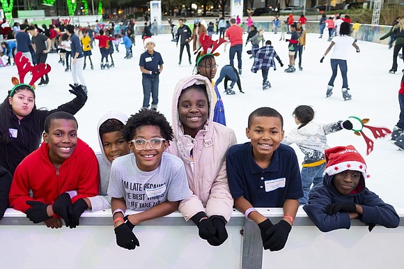 Hundreds of Children from underserved communities enjoy "8th Annual Year of Joy Ice Skating Celebration at Discovery Green".