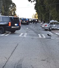 On January 20, 2020, a driver hit Minor’s car on Memorial Drive in DeKalb County. The impact forced the vehicle into a utility pole.
Mandatory Credit:	WANF