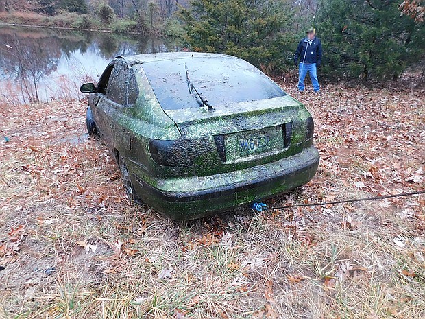 A Hyundai belonging to Donnie Erwin was found after a YouTuber went searching for clues related to the man's disappearance 10 years ago.
Mandatory Credit:	Camden County Sheriff's Office