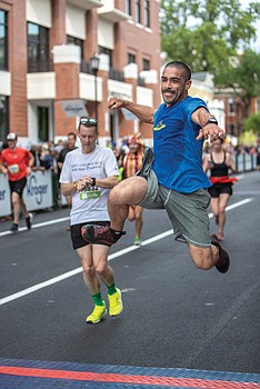 Josue Fred’s determination and perspiration were clear as he soared like a superhero during this year’s Ukrops Monument Ave 10K presented by Kroger race on April 22.