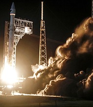 NASA's Lucy spacecraft, atop a United Launch Alliance Atlas 5 rocket, launched from Florida's Cape Canaveral Space Force Station on a mission to study the Trojan asteroids in October 2021. Lucy flew by an asteroid called Dinkinesh in 2023 on its way out to its final destination, offering stunning revelations about the space rock.
Mandatory Credit:	Thom Baur/Reuters