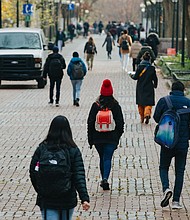 Students on the University of Pennsylvania campus in Philadelphia on December 8.
Mandatory Credit:	Michelle Gustafson/Bloomberg/Getty Images