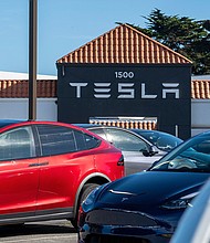 Vehicles at a Tesla store in Colma, California, US, on Wednesday, Dec. 13, 2023. Tesla Inc. will fix more than 2 million vehicles, its biggest recall ever, after the top US auto-safety regulator determined its driver-assistance system Autopilot doesn't do enough to guard against misuse.
Mandatory Credit:	David Paul Morris/Bloomberg/Getty Images/File