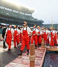 The Seattle Kraken arrived dressed as fisherman.
Mandatory Credit:	Jeff Vinnick/NHLI/Getty Images