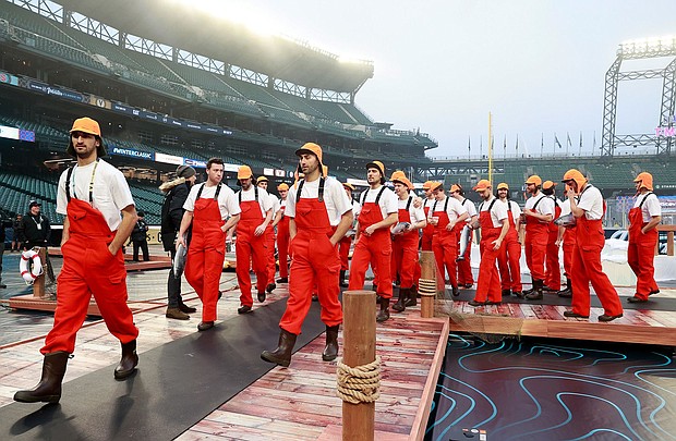 The Seattle Kraken arrived dressed as fisherman.
Mandatory Credit:	Jeff Vinnick/NHLI/Getty Images
