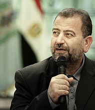 Saleh Al Arouri, pictured here in 2017, was killed in an attack in Beirut on January 2, 2023, Hamas said.
Mandatory Credit:	Nariman El-Mofty/AP