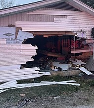 A flower shop crash in Estill Springs is pictured on January 2.
Mandatory Credit:	Estill Springs Police Department