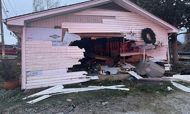 A flower shop crash in Estill Springs is pictured on January 2.
Mandatory Credit:	Estill Springs Police Department
